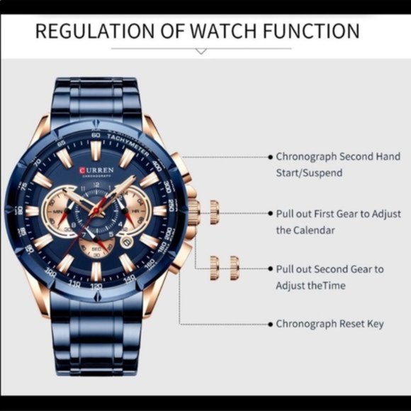 Men’s Quartz Stainless Steel Watch - Picture 7 of 8